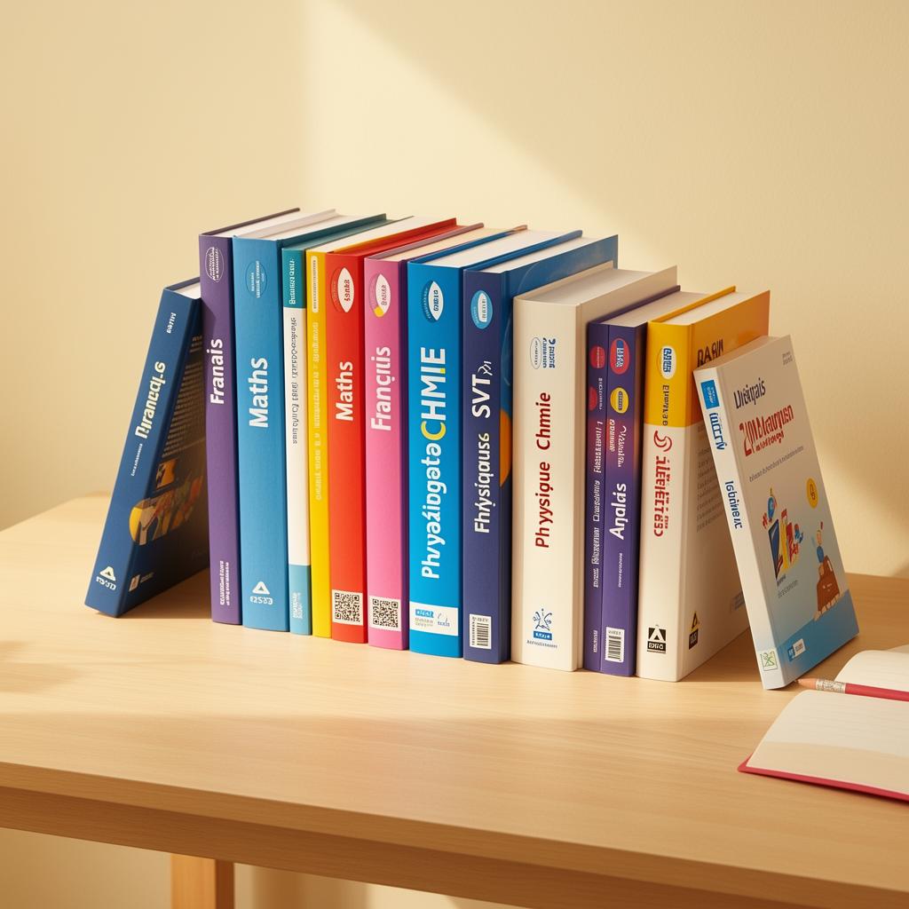 Livres scolaires pour les révisions : français, maths, physique-chimie, SVT et anglais